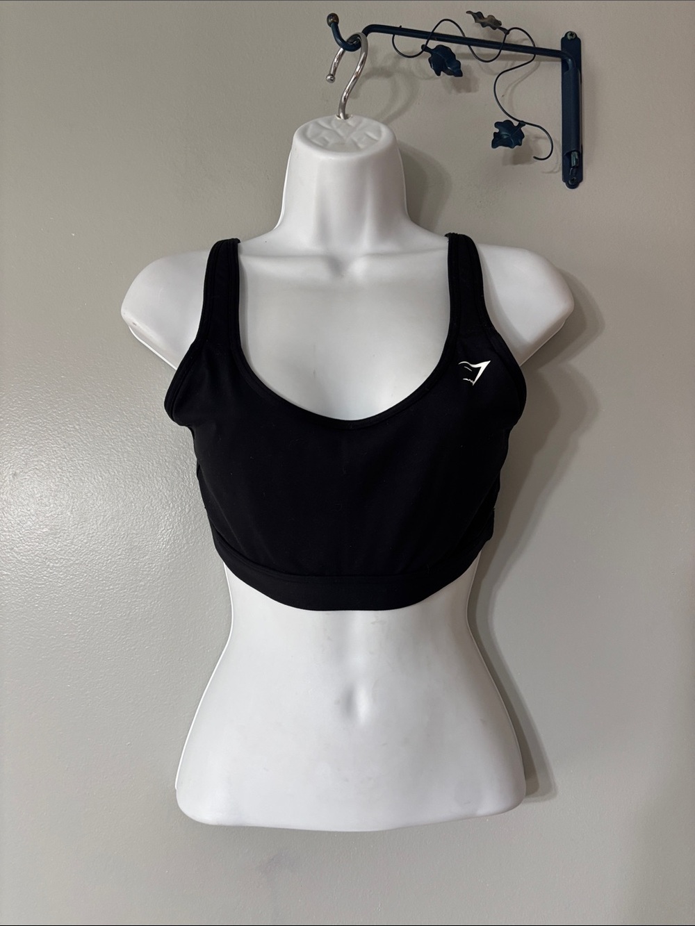 Gymshark Black Scoop-Front Support Sports Bra
